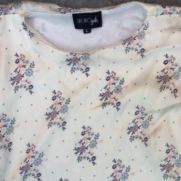 WUKOGALS floral long asymmetric dress size L - Picture 4 of 10